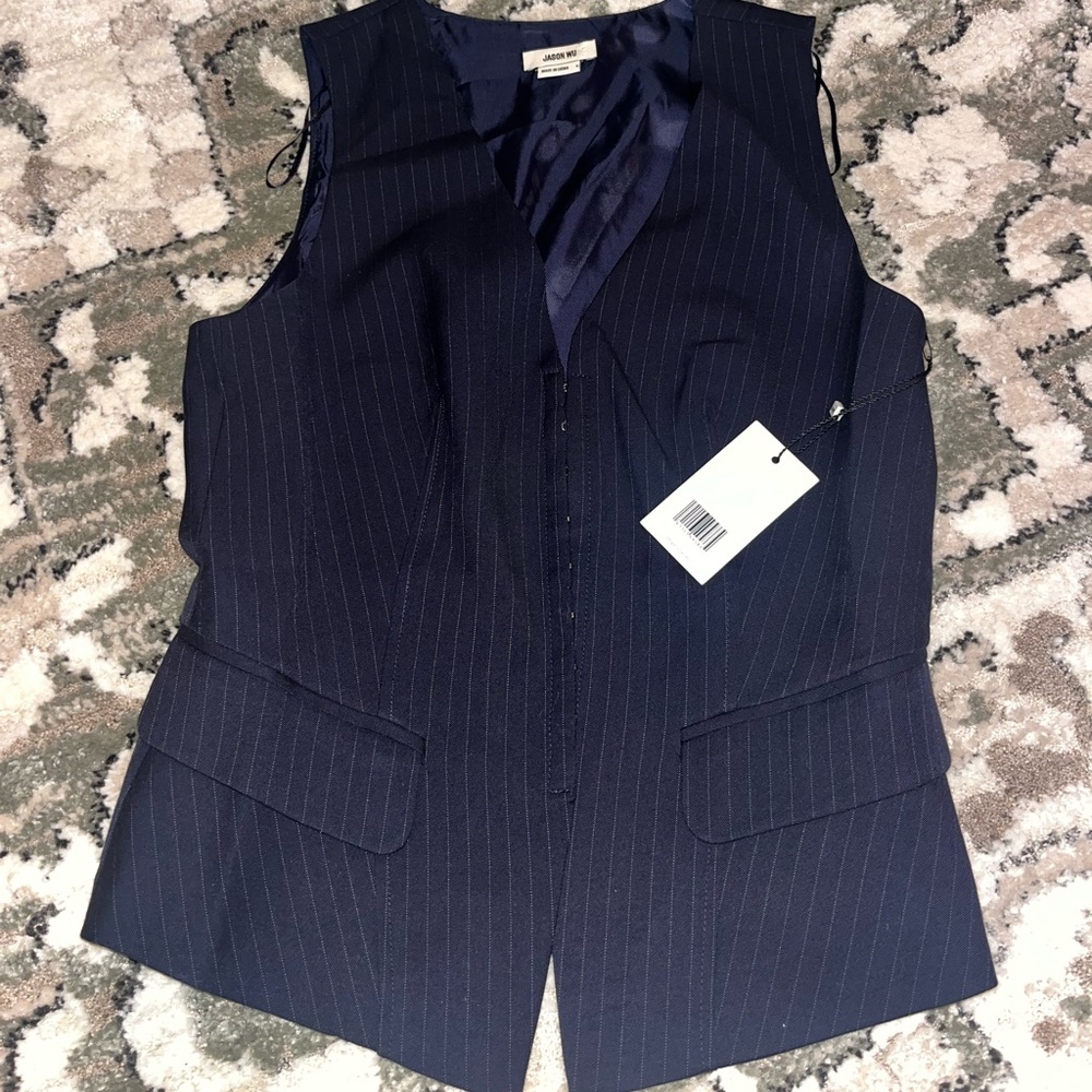 Jason Wu Dark Blue Striped Vest